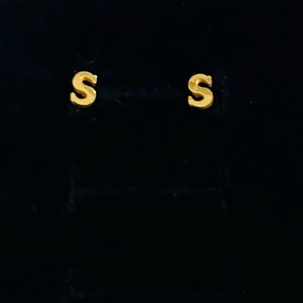 S Initial Studs Earrings